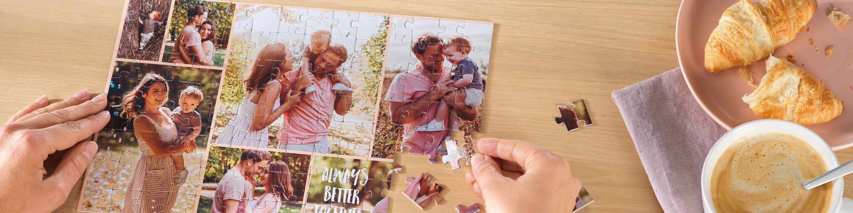 Puzzel met persoonlijke familiefoto's