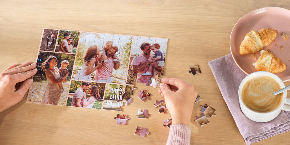 Puzzel met persoonlijke familiefoto's